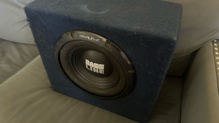 Used Alpine 12 inch subwoofer in sealed box works great