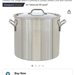 Bayou Classic 1440 40-qt Economy Stainless Kettle Features Heavy Duty Welded Handles for Secure Handling Domed Lid 