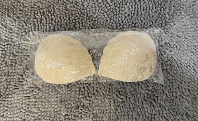 Beige Sticky bra with clear detachable straps size 34D