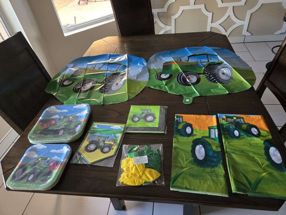 Green Tractor Birthday Party Decorations