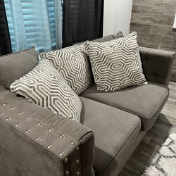 Couch Set with Nailhead Trim