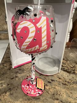 21st Birthday Wine Glass- Lolita Collection- “Love My Wine”