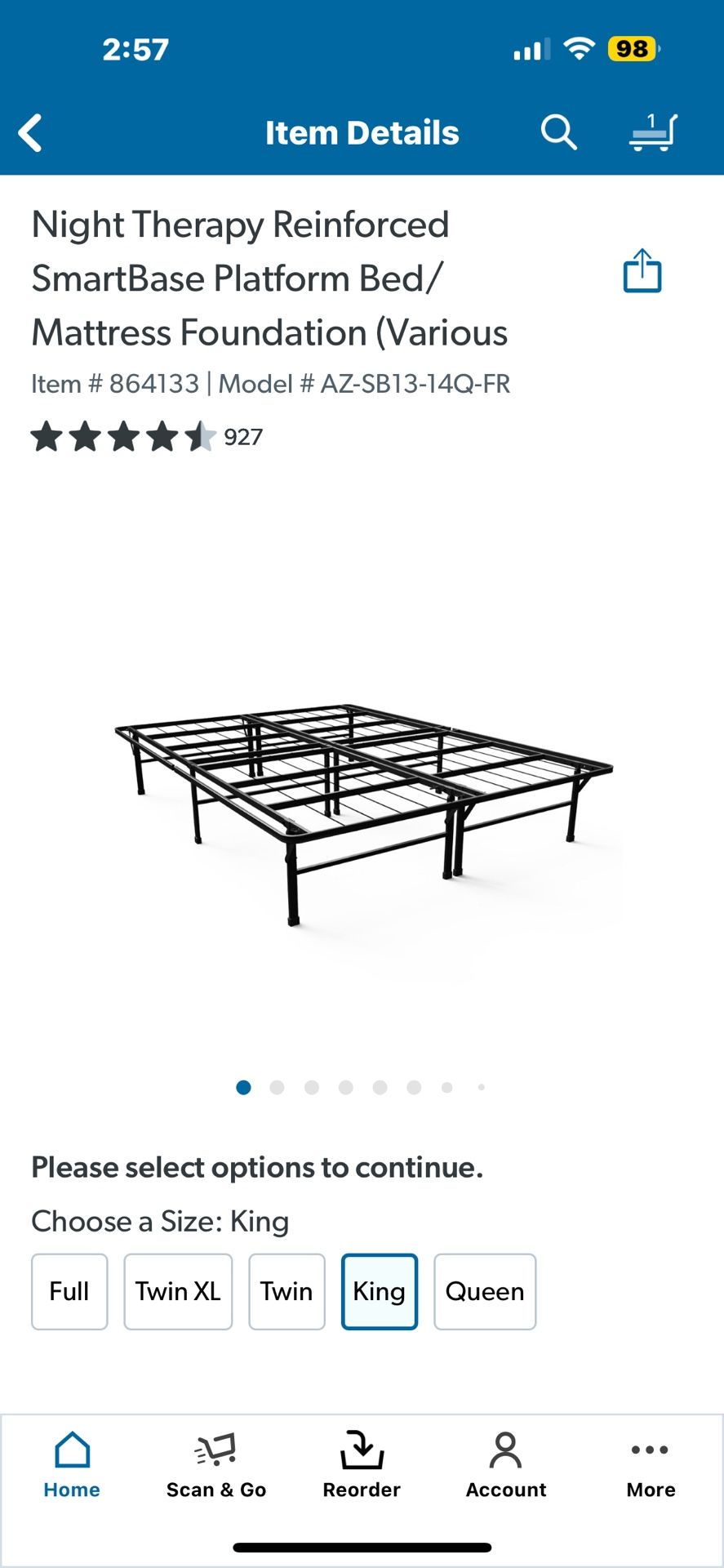 sams club bed frame 