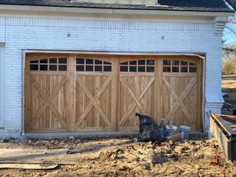 Cedar garage door with windows