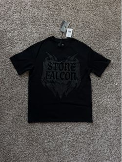 Stone Falcon Black Graphic Logo T-Shirt Men’s Size Small