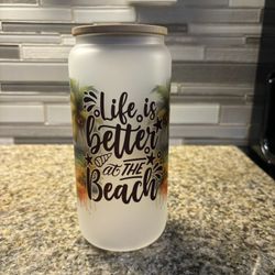20oz Frosted Glass Cup 