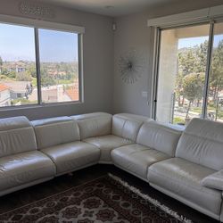 Sectional Cream Leather  