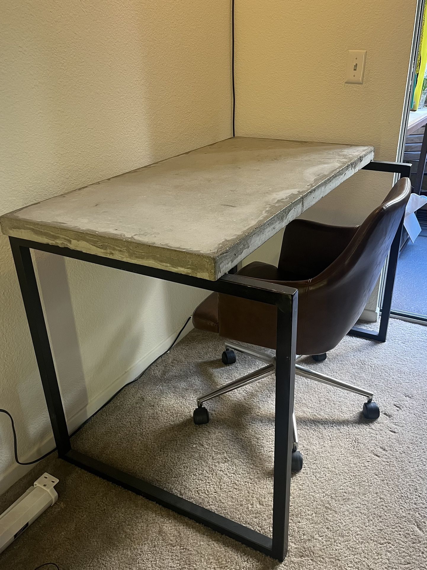 Concrete And Metal Desk/Table