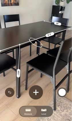 Black Dining Table Set with 6 Matching Chairs