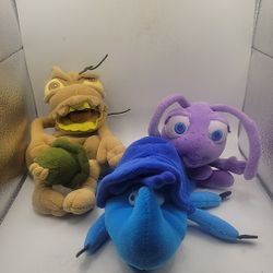 Disney Store A Bug’s Life P.T. Flea , Dot & Dim Bean Bag Plush Toys Lot Of 3