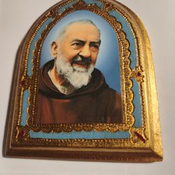 Saint Padre Pio Handpainted With Gold Leaf 