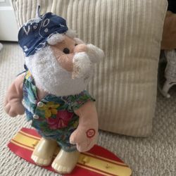 Collectible Surfing Santa Animated Tree Toy