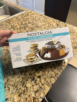 Nostalgia Tabletop Indoor Electric S'mores Maker - Smores Kit With Marshmallow Roasting Sticks and 4 Trays for Graham Crackers, Chocolate, and Marshma