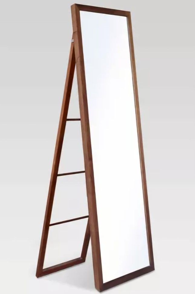 20" x 65" Wood Ladder Standing Mirror Brown - Threshold™: Easel Back, Full Body, Floor-Length, No Assembly Required