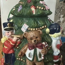Spode Christmas tree cookie jar