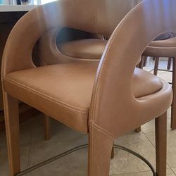 4 Anthroplogie Hagen Leather Stools (One Day Old)