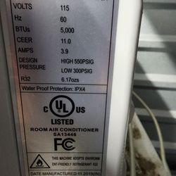 Window A/C 5000 BTU