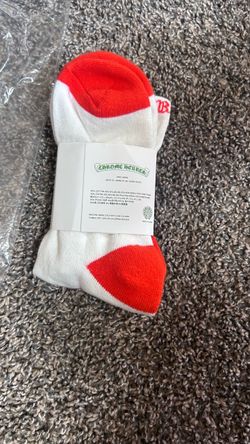 Chrome Hearts White Red Socks Size Large
