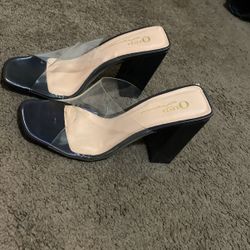 Black Clear Heels