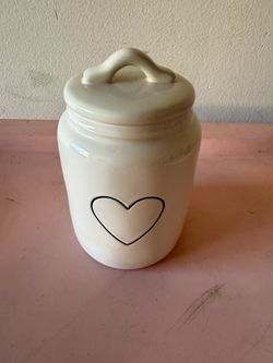 RAE DUNN WHITE HEART BABY CANISTER