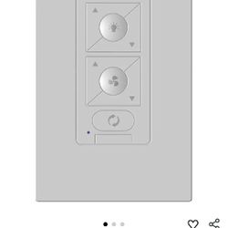 6-Speed Bluetooth Ceiling Fan Wall Control with Single Pole Wallplate in White