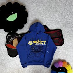 Sp5der Hoodie Blue (medium)