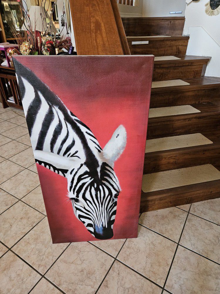 Canvas Zebra Painting