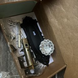 Nostalgic Warehouse Deco Plate Keyhole Double Dummy Crystal Glass Door Knob