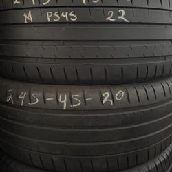 Two Tires (2) 245-45-20 Michelin Pilot Sport 4s