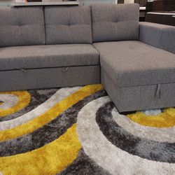 *Memorial Day Now!!!*---Monaco Fabric Sleeper Sofa W/Flexible Chaise---Delivery And Financing Available🫡