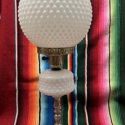 Vintage Hobnail Lamp  Milk Glass