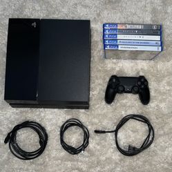 Sony Playstation 4 2TB Console + Games, Controller, Cables, Manual - Works Great!