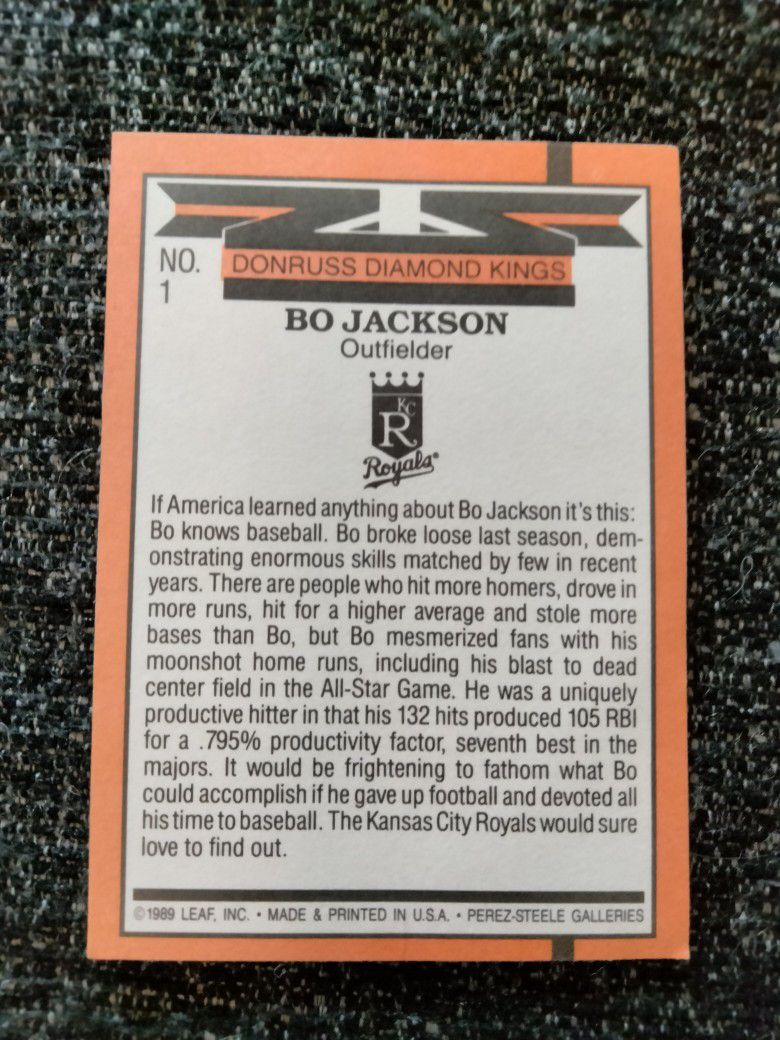 Bo Jackson Baseball Card