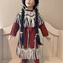 23” Porcelain Native American Doll by Mason