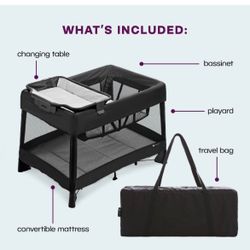 4Moms Breeze + Playard w/ Removable Bassinet & Flip Changer (Black)