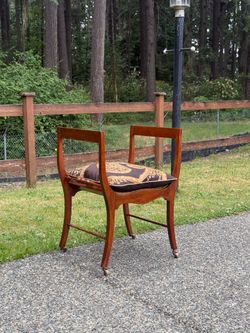 antique mahogany gondola dressing chair