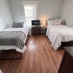 Twin black metal bed frame