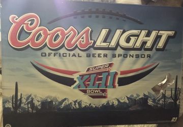 Collectible Coors Light Super Bowl XLII Metal Sign