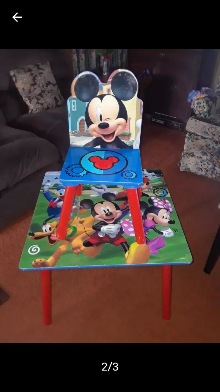 Mickey Mouse Kids Table With One Chair 30.