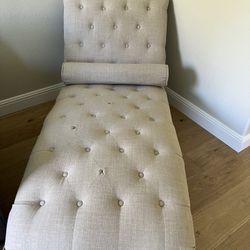 Beige Tufted Chaise Lounge
