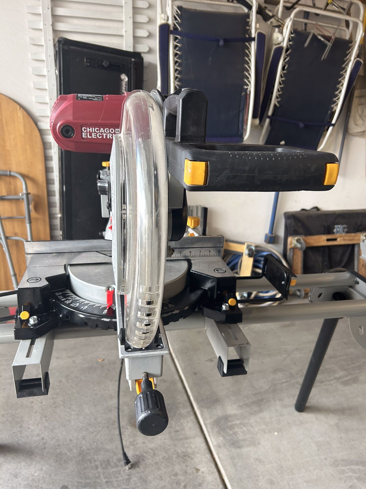 12” Double-Bevel Sliding Compound Miter Saw W/Laser Guide and Mobile Heavy Duty Miter Saw Stand W/2 Wheels