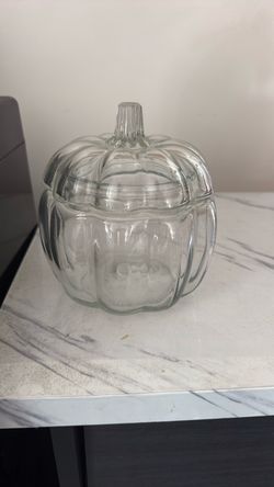 Glass pumpkin jar