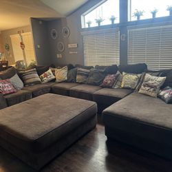 Three Piece Sectional Sofa With Ottoman