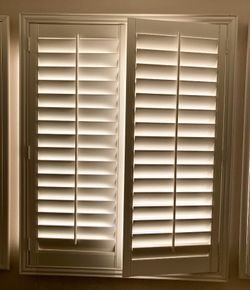 White Wooden Double Panel Shutters