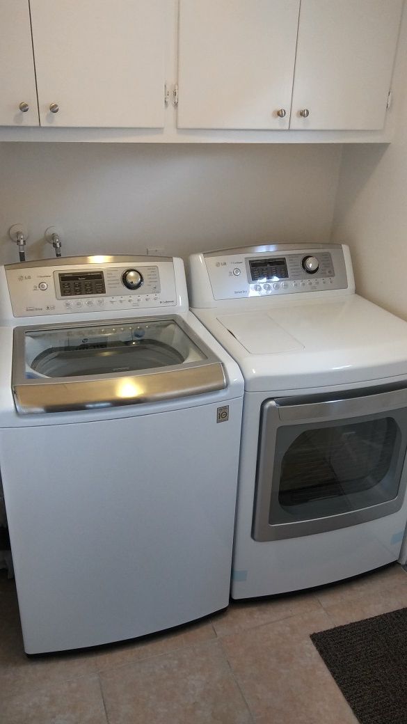 LG PAIR-Top Load Washer-Steam Dryer (Gas)