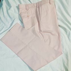 Croft & Barrow Easy Care Flat Front Pants Men 36x32” Pastel Pink