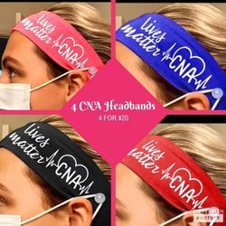 New 4 PC CNA Nurse Headbands For Masks