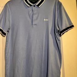 BOSS Slim Fit Light Blue Polo Shirt