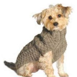 Chilly Dog Cable Sweater …LARGE FUR BABY 