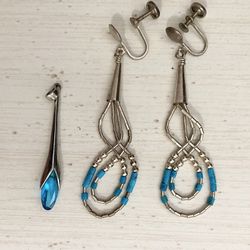 🌿 Vintage earrings with pendant 